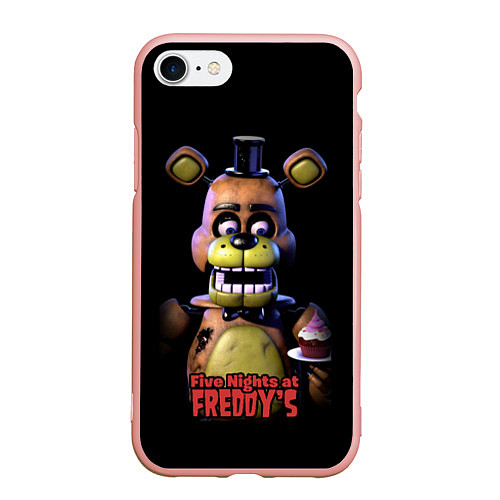 Чехол iPhone 7/8 матовый Five Nights at Freddy / 3D-Светло-розовый – фото 1