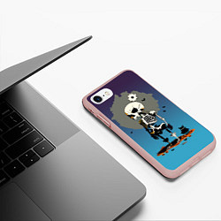 Чехол iPhone 7/8 матовый Funny skeleton - neural network - halloween, цвет: 3D-светло-розовый — фото 2