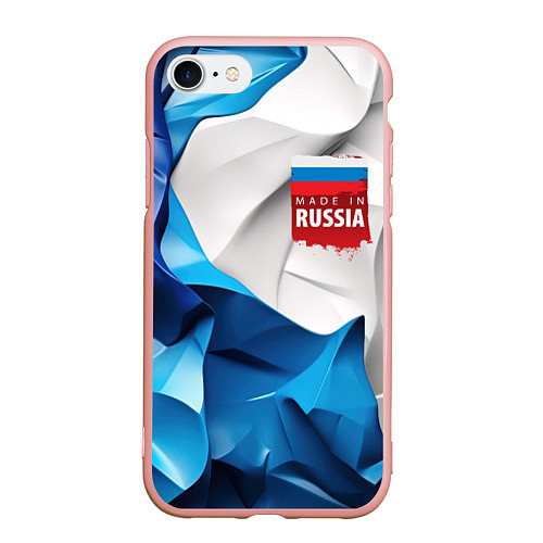 Чехол iPhone 7/8 матовый Made in Russia / 3D-Светло-розовый – фото 1