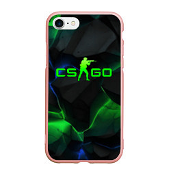 Чехол iPhone 7/8 матовый CS GO dark green, цвет: 3D-светло-розовый