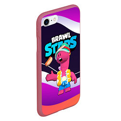 Чехол iPhone 7/8 матовый Даг с хотдогом - Brawl Stars, цвет: 3D-малиновый — фото 2