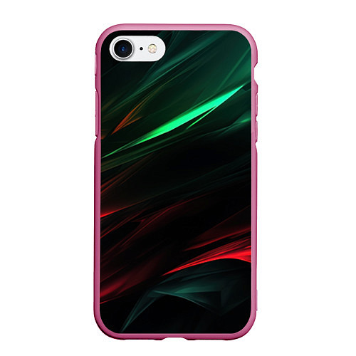 Чехол iPhone 7/8 матовый Dark red and green / 3D-Малиновый – фото 1