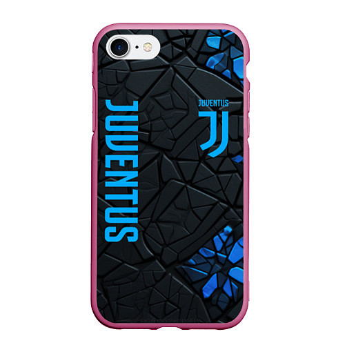 Чехол iPhone 7/8 матовый Juventus logo / 3D-Малиновый – фото 1