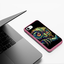 Чехол iPhone 7/8 матовый Психоделический тамарин, цвет: 3D-малиновый — фото 2