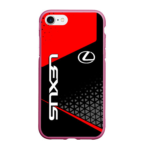Чехол iPhone 7/8 матовый Lexus - red sportwear / 3D-Малиновый – фото 1