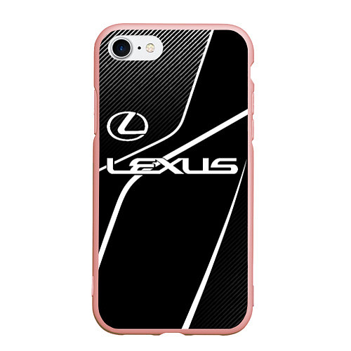 Чехол iPhone 7/8 матовый Lexus - white line / 3D-Светло-розовый – фото 1