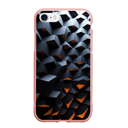 Чехол iPhone 7/8 матовый Объемные углы / 3D-Светло-розовый – фото 1