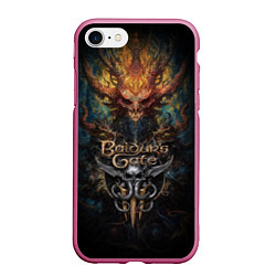 Чехол iPhone 7/8 матовый Baldurs Gate 3 demon, цвет: 3D-малиновый