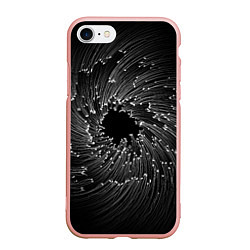 Чехол iPhone 7/8 матовый Абстракция черная дыра, цвет: 3D-светло-розовый