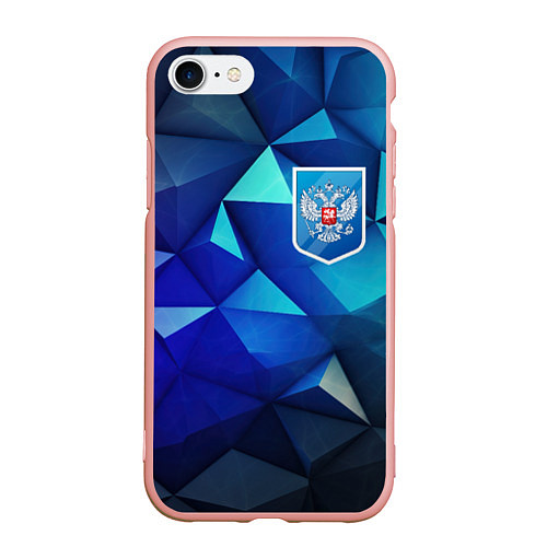 Чехол iPhone 7/8 матовый Russia blue abstract / 3D-Светло-розовый – фото 1