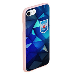 Чехол iPhone 7/8 матовый Russia blue abstract, цвет: 3D-светло-розовый — фото 2