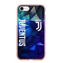 Чехол iPhone 7/8 матовый Juventus logo blue, цвет: 3D-светло-розовый