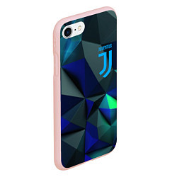 Чехол iPhone 7/8 матовый Juventus blue abstract logo, цвет: 3D-светло-розовый — фото 2