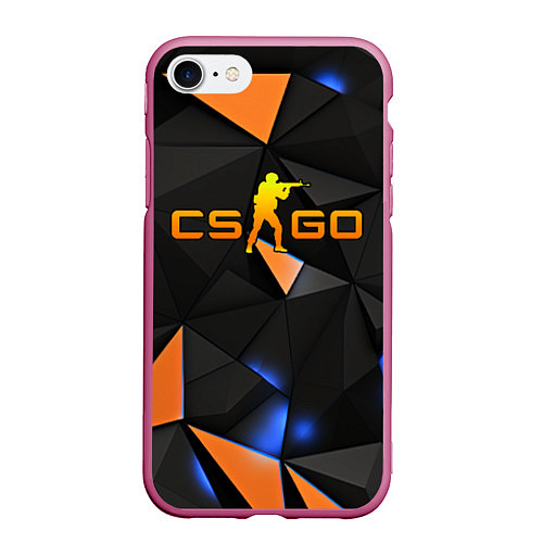 Чехол iPhone 7/8 матовый CSGO orange style / 3D-Малиновый – фото 1