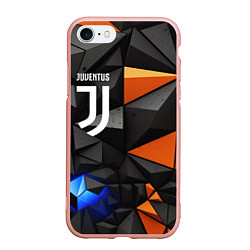 Чехол iPhone 7/8 матовый Juventus orange black style, цвет: 3D-светло-розовый