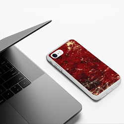 Чехол iPhone 7/8 матовый Текстура - Red on black, цвет: 3D-белый — фото 2