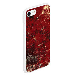 Чехол iPhone 7/8 матовый Текстура - Red on black, цвет: 3D-белый — фото 2