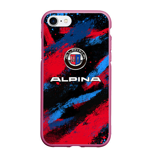 Чехол iPhone 7/8 матовый Alpina - BMW colors / 3D-Малиновый – фото 1