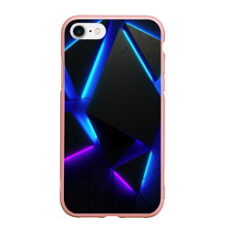 Чехол iPhone 7/8 матовый Неоновые плиты, цвет: 3D-светло-розовый