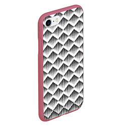 Чехол iPhone 7/8 матовый Ромбы из черных треугольников, цвет: 3D-малиновый — фото 2