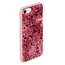 Чехол iPhone 7/8 матовый Мозаичный узор в коричнево-красных тонах, цвет: 3D-светло-розовый — фото 2