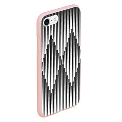 Чехол iPhone 7/8 матовый Большие вдавленные ромбы, цвет: 3D-светло-розовый — фото 2