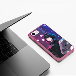Чехол iPhone 7/8 матовый Прекрасная Фубуки - One Punch Man, цвет: 3D-малиновый — фото 2