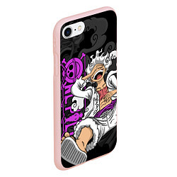 Чехол iPhone 7/8 матовый One piece - Gear 5- purple, цвет: 3D-светло-розовый — фото 2