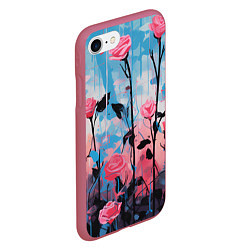 Чехол iPhone 7/8 матовый Цветочная аура, цвет: 3D-малиновый — фото 2