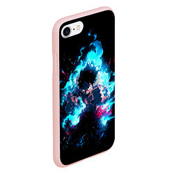Чехол iPhone 7/8 матовый Луффи в ярости, цвет: 3D-светло-розовый — фото 2