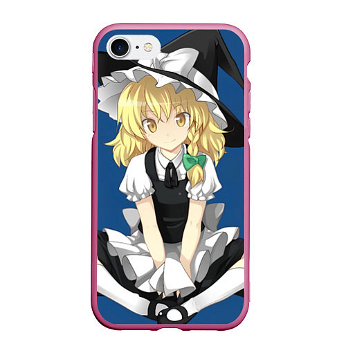 Чехол iPhone 7/8 матовый Touhou Project Мариса Кирисаме / 3D-Малиновый – фото 1