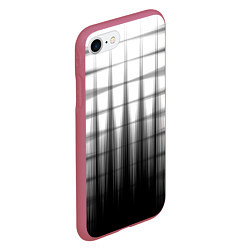 Чехол iPhone 7/8 матовый Черная градиентная клетка, цвет: 3D-малиновый — фото 2