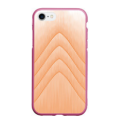 Чехол iPhone 7/8 матовый Полосатый оранжевый градиент, цвет: 3D-малиновый