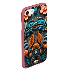 Чехол iPhone 7/8 матовый Mirrow floral pattern - art - vogue, цвет: 3D-малиновый — фото 2