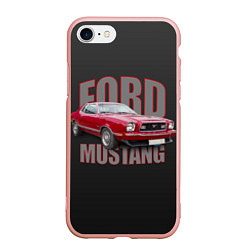 Чехол iPhone 7/8 матовый Автомашина Ford Mustang, цвет: 3D-светло-розовый