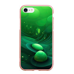 Чехол iPhone 7/8 матовый Зеленые выпуклые шары текстура, цвет: 3D-светло-розовый