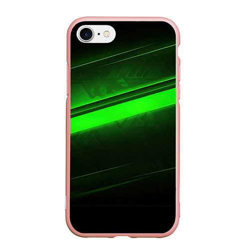 Чехол iPhone 7/8 матовый Green line / 3D-Светло-розовый – фото 1