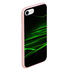 Чехол iPhone 7/8 матовый Green lines abstract, цвет: 3D-светло-розовый — фото 2