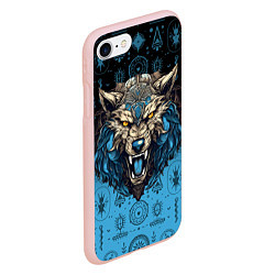 Чехол iPhone 7/8 матовый Скандинавский волк Фенрир, цвет: 3D-светло-розовый — фото 2