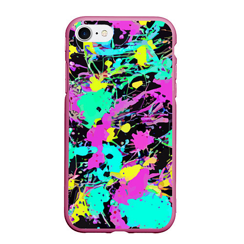 Чехол iPhone 7/8 матовый Красочная композиция - мода / 3D-Малиновый – фото 1