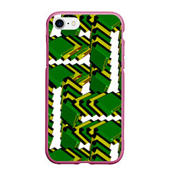 Чехол iPhone 7/8 матовый Зеленая микросхема, цвет: 3D-малиновый