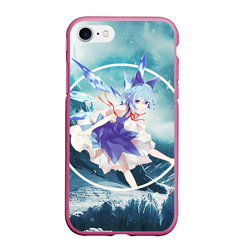 Чехол iPhone 7/8 матовый Touhou Project Чирно / 3D-Малиновый – фото 1