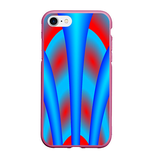 Чехол iPhone 7/8 матовый Сине-красные / 3D-Малиновый – фото 1