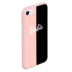 Чехол iPhone 7/8 матовый Барби - сплит нежно-персикового и черного, цвет: 3D-светло-розовый — фото 2