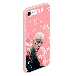 Чехол iPhone 7/8 матовый Lil Peep тату розовый, цвет: 3D-светло-розовый — фото 2