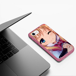 Чехол iPhone 7/8 матовый Touhou Project Алиса Маргатройд, цвет: 3D-малиновый — фото 2