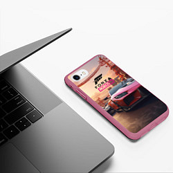 Чехол iPhone 7/8 матовый Forza street racihg, цвет: 3D-малиновый — фото 2