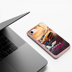 Чехол iPhone 7/8 матовый Forza Horizon race, цвет: 3D-светло-розовый — фото 2