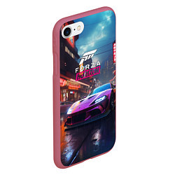 Чехол iPhone 7/8 матовый Forza Horizon game, цвет: 3D-малиновый — фото 2