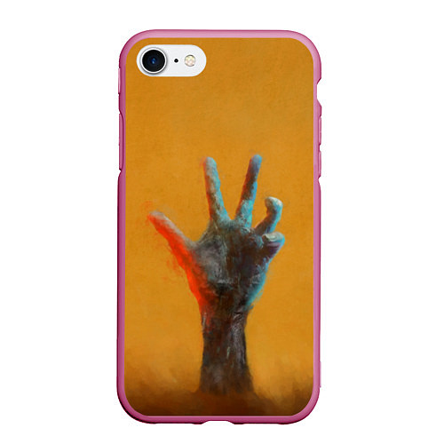 Чехол iPhone 7/8 матовый Рука зомби / 3D-Малиновый – фото 1